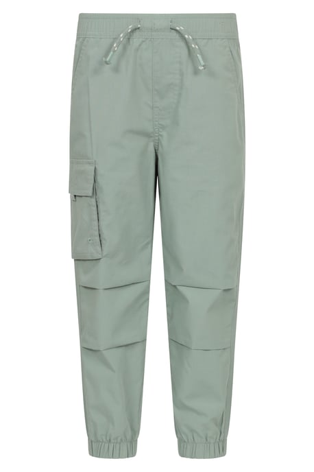 'Active' Kids Trousers with Multiple Pockets Hook & Loop Closure Quick Drying Pants Pale Green - Image 1