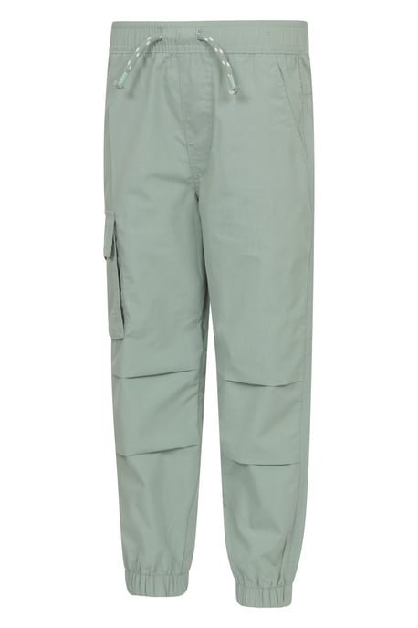 'Active' Kids Trousers with Multiple Pockets Hook & Loop Closure Quick Drying Pants Pale Green - Image 2
