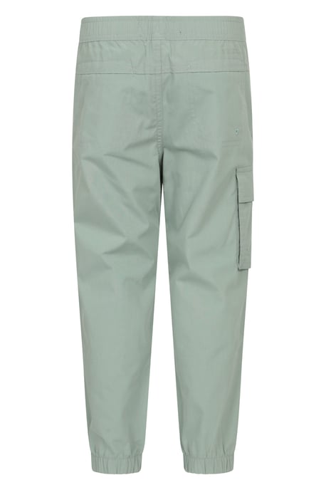 'Active' Kids Trousers with Multiple Pockets Hook & Loop Closure Quick Drying Pants Pale Green - Image 3