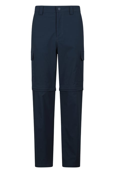 'Delta' Men's Cargo Zip-Off Trousers Quick Dry Convertible Hiking Pants Shorts Navy - Image 1