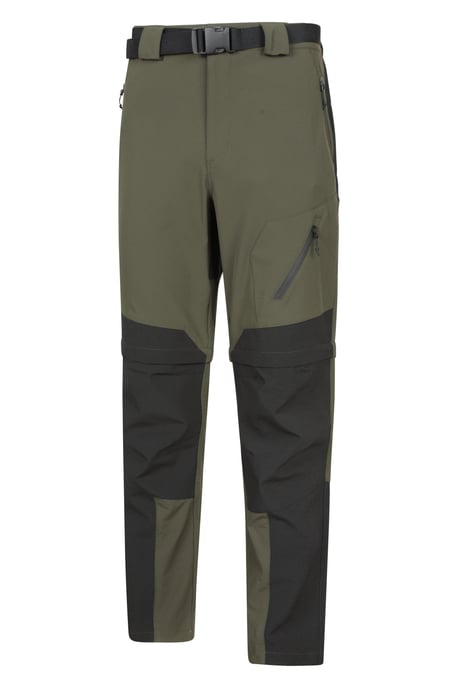 'Forest' Men's Trekking Zip Off Trousers Short 4-Way Stretch Hiking Convertible Pants Green - Image 2