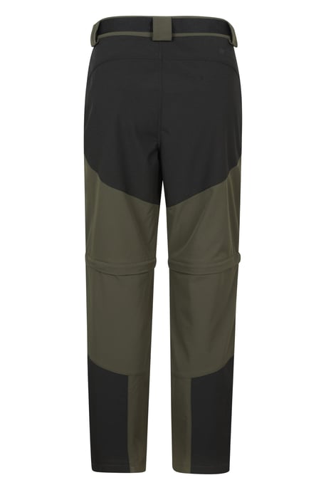 'Forest' Men's Trekking Zip Off Trousers Short 4-Way Stretch Hiking Convertible Pants Green - Image 3
