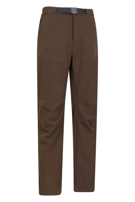 'Rockcliffe' Men's Softshell Hiking Trouser Windproof Water Resistant Pants Brown - Image 2