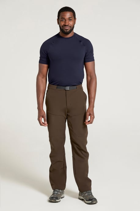 'Rockcliffe' Men's Softshell Hiking Trouser Windproof Water Resistant Pants Brown - Image 5