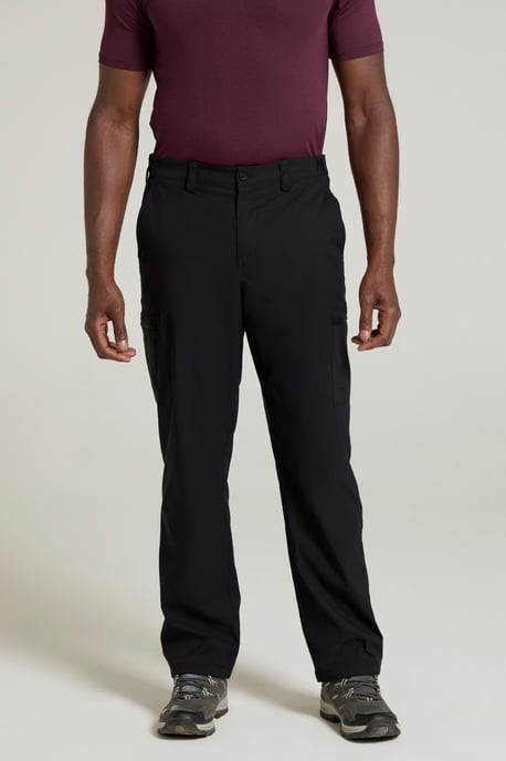 'Trek' Men's Stretch Trouser Lightweight Fleece Lined Quick Dry Outdoor Pants Black - Image 1