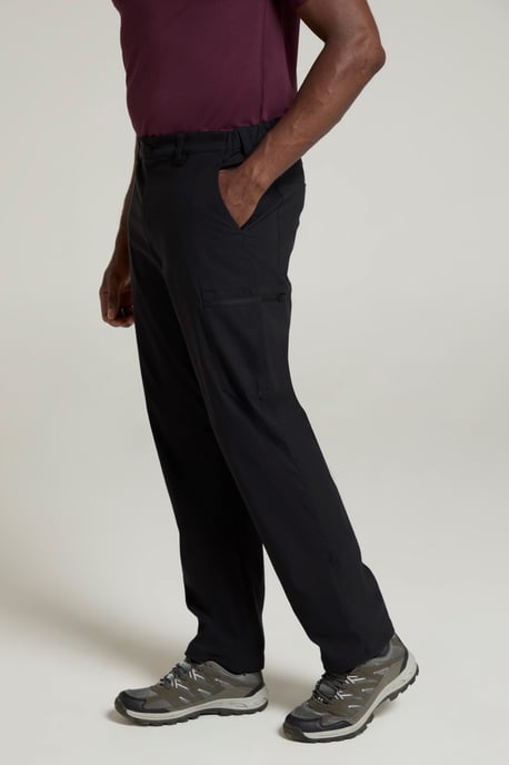 'Trek' Men's Stretch Trouser Lightweight Fleece Lined Quick Dry Outdoor Pants Black - Image 2