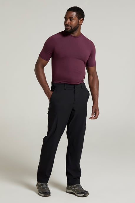 'Trek' Men's Stretch Trouser Lightweight Fleece Lined Quick Dry Outdoor Pants Black - Image 4