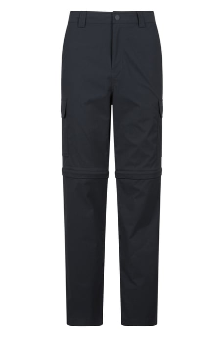 'Delta' Men's Cargo Zip-Off Trousers Quick Dry Convertible Hiking Pants Shorts Black - Image 1