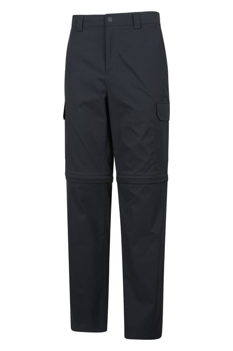 'Delta' Men's Cargo Zip-Off Trousers Quick Dry Convertible Hiking Pants Shorts Black - Image 2