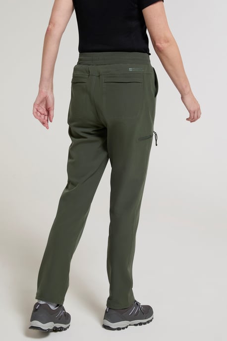 'Adventure' Women's Water Resistant Trousers Stretchy Fleece Lined Outdoor Pants Khaki - Image 3