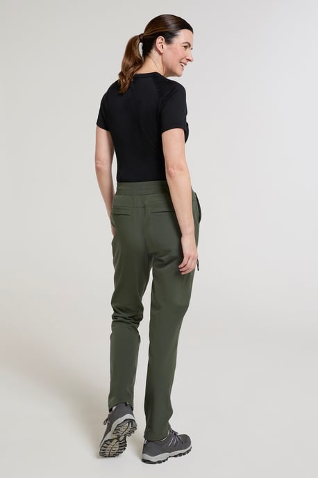 'Adventure' Women's Water Resistant Trousers Stretchy Fleece Lined Outdoor Pants Khaki - Image 4