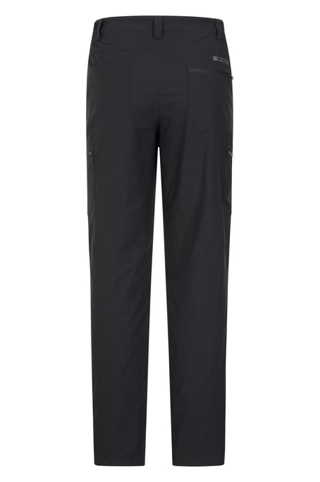 'Trek' Men's Stretch Short Trouser Lightweight Fleece Lined Quick Dry Pants Black - Image 3