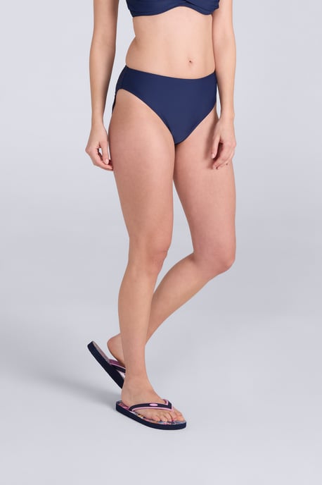 'Docks' Women's Bikini Bottoms Chlorine Resistant Stretchy Beach Swimwear Briefs Dark Blue - Image 1