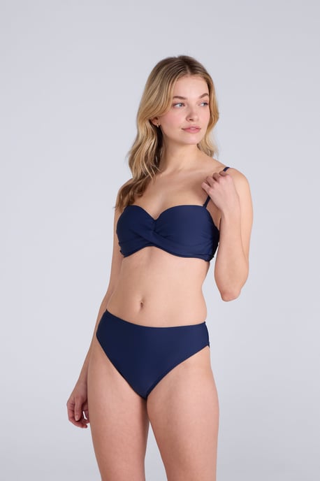 'Docks' Women's Bandeau Bikini Top Chlorine Resistant Removable Straps Swimwear Dark Blue - Image 1