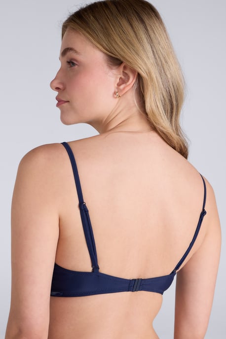 'Docks' Women's Bandeau Bikini Top Chlorine Resistant Removable Straps Swimwear Dark Blue - Image 3