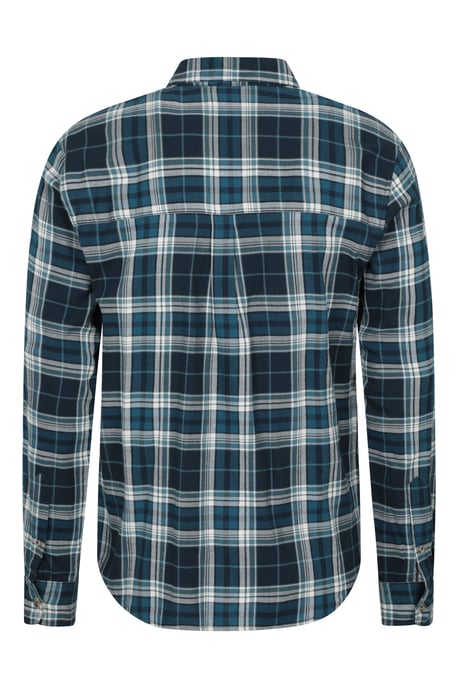 'Maine' Men's Flannel Shirt Warm & Cosy Long Sleeve Check Button-Up Casual Top Navy/Blue - Image 3
