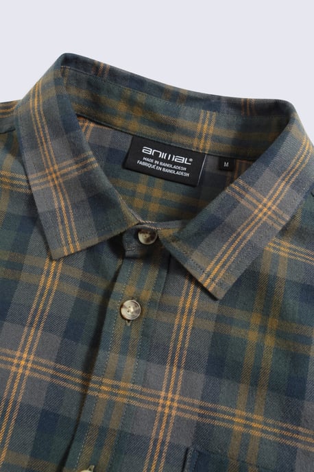 'Cove' Men's Check Flannel Shirt Cotton Buttoned Breathable Top - Image 3