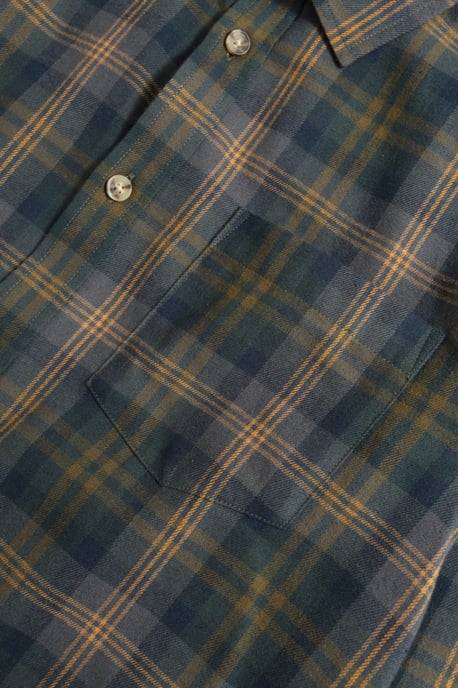 'Cove' Men's Check Flannel Shirt Cotton Buttoned Breathable Top - Image 4