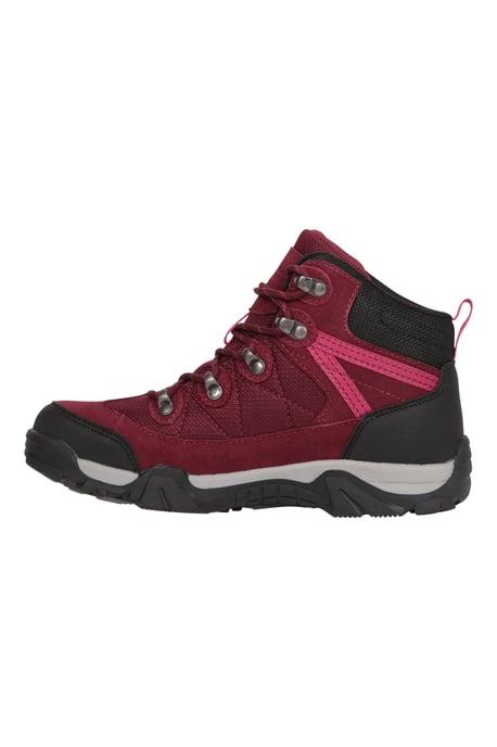 'Trail' Kids Waterproof Boots with High Traction Outsole Walking Hiking Shoes Burgundy - Image 4