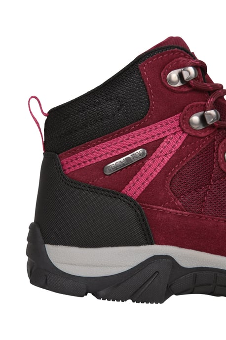 'Trail' Kids Waterproof Boots with High Traction Outsole Walking Hiking Shoes Burgundy - Image 6