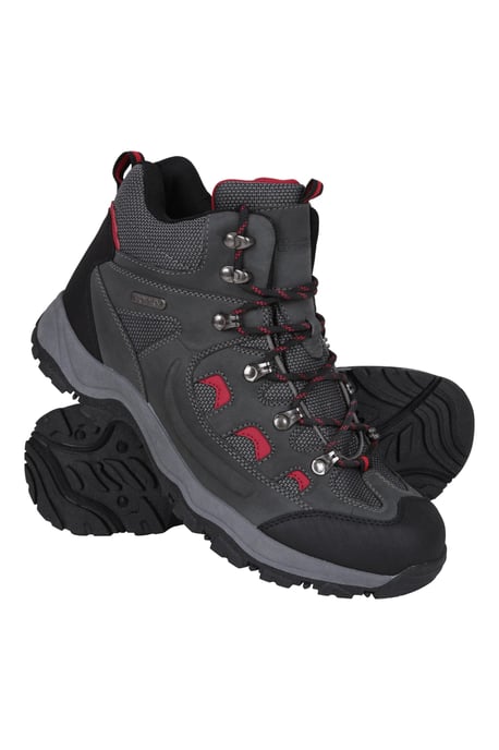 'Adventurer' Men's IsoDry Boots Cushioned Footbed Breathable Waterproof Hiking Shoes Grey - Image 3
