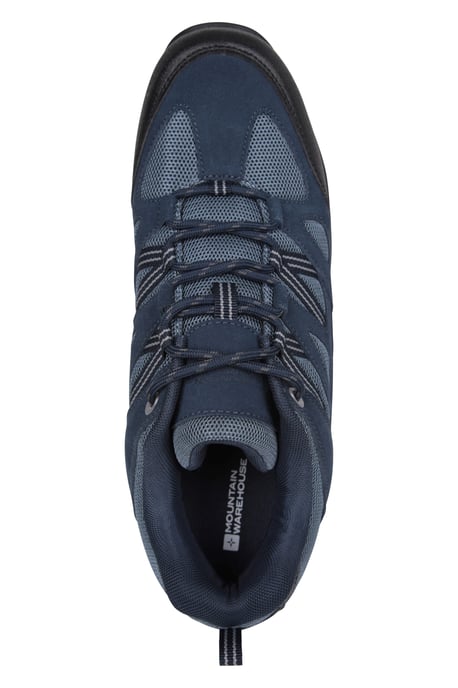 Men's Walking Shoes Suede Mesh Upper Rubber Outsole Everyday Footwear Dark Blue - Image 5