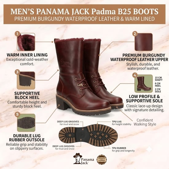 Panama Jack Waterdichte Warme Veterlaarzen van Bordeauxrood Leer voor Dames - Padma B25 - Image 2