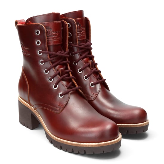 Panama Jack Waterdichte Warme Veterlaarzen van Bordeauxrood Leer voor Dames - Padma B25 - Image 4