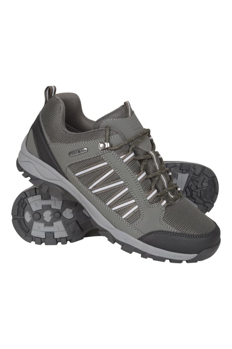 'Path' Men's Walking Shoes Cushioned Footbed Mesh Lining Waterproof Comfy Trail Trekking Trainers Khaki - Image 1
