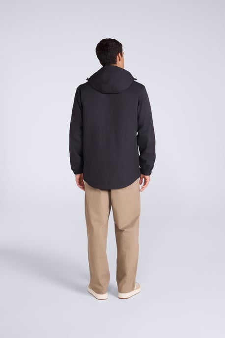 'Pace' Men's Waterproof Jacket with Adjustable Hood & Cuffs Packable Coat Black - Image 4