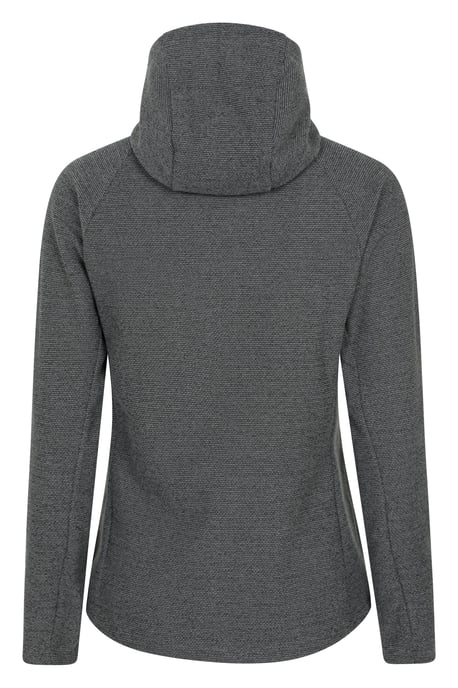 'Grid' Women's Hooded Midlayer Jacket Breathable Active Outdoor Full Zip Top Black - Image 3