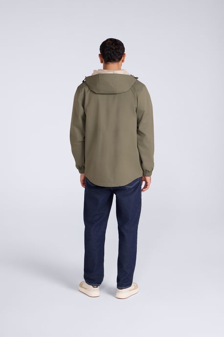 'Pace' Men's Waterproof Jacket with Adjustable Hood & Cuffs Packable Coat Forest Green - Image 4