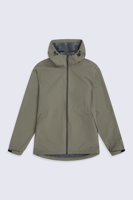 'Pace' Men's Waterproof Jacket with Adjustable Hood & Cuffs Packable Coat Forest Green - Image 5