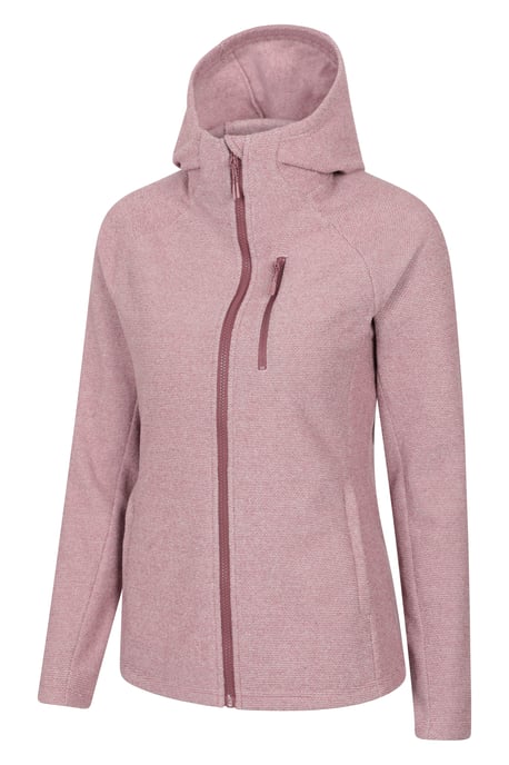 'Grid' Women's Hooded Midlayer Jacket Breathable Active Outdoor Full Zip Top Purple - Image 2