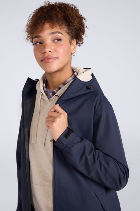 'Pace' Women's Waterproof Jacket Breathable Packable Coat Dark Blue - Image 3