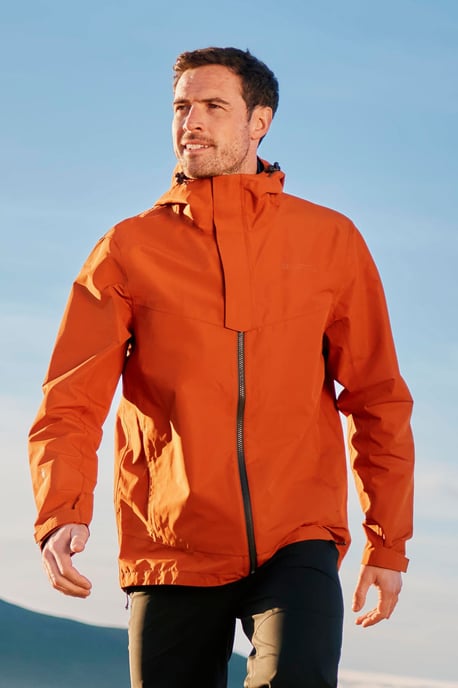 'Arlberg Extreme' Men's Jacket with Adjustable Hood Waterproof Coat Rust - Image 1