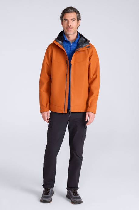 'Arlberg Extreme' Men's Jacket with Adjustable Hood Waterproof Coat Rust - Image 3