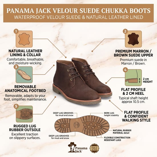 Panama Jack Waterdichte Desert Boots met Veters van Bruin Leer voor Heren - Gael C37 - Image 2