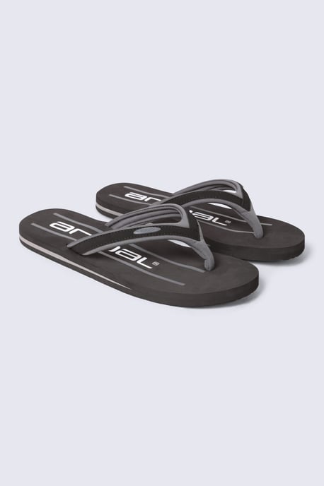 'Jekyl' Men's Flip Flops Lightweight Slip-on Sandals with Soft Padded Upper Straps Grey - Image 1