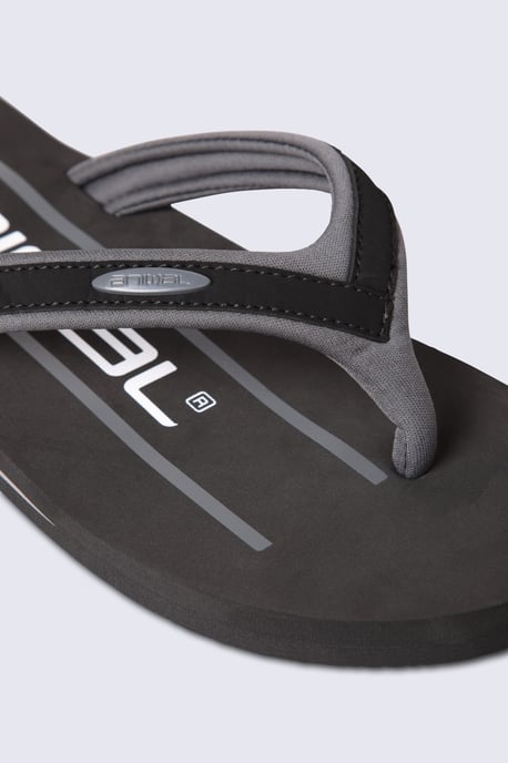 'Jekyl' Men's Flip Flops Lightweight Slip-on Sandals with Soft Padded Upper Straps Grey - Image 5