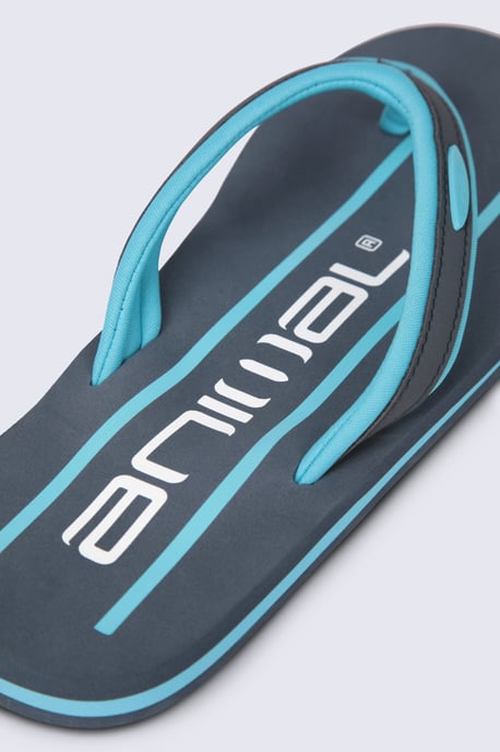 'Jekyl' Men's Flip Flops Lightweight Slip-on Sandals with Soft Padded Upper Straps Light Blue - Image 4