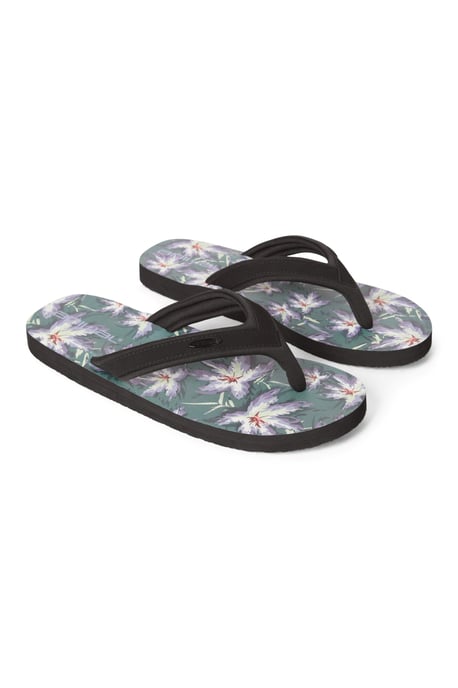 'Jekyl' Men's Flip Flops with Soft Padded Upper straps Slip-on Beach Sandals Outdoors Dark Green - Image 6