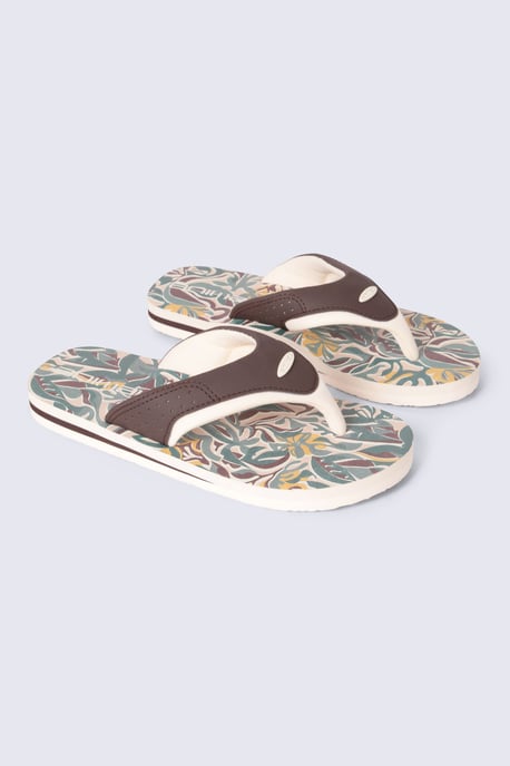 'Jekyl' Kids Flip Flops Slip On Lightweight Comfortable Walking Beach Slippers Olive - Image 1