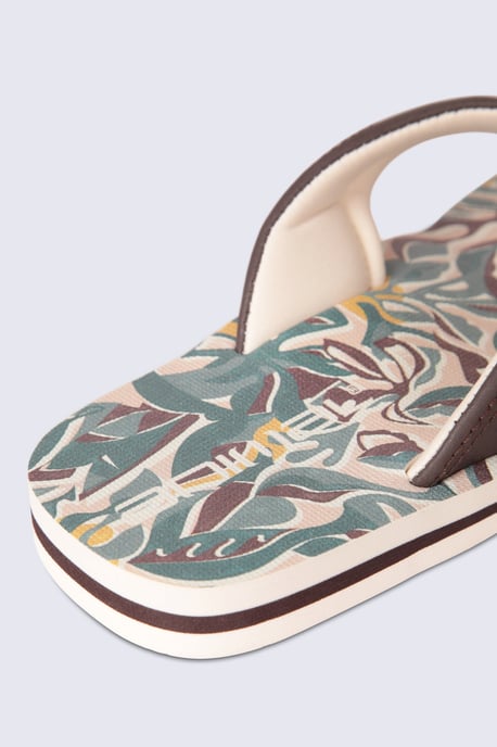 'Jekyl' Kids Flip Flops Slip On Lightweight Comfortable Walking Beach Slippers Olive - Image 4