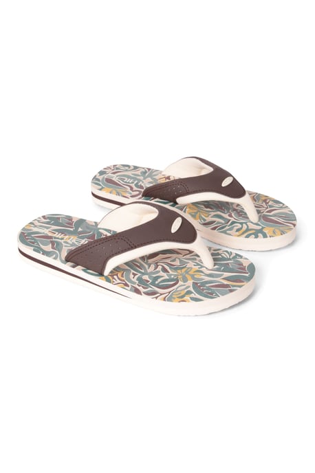 'Jekyl' Kids Flip Flops Slip On Lightweight Comfortable Walking Beach Slippers Olive - Image 6