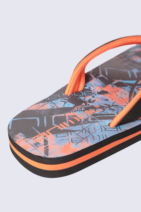 'Jekyl' Kids Flip Flops Slip On Lightweight Comfortable Walking Beach Slippers Orange - Image 4