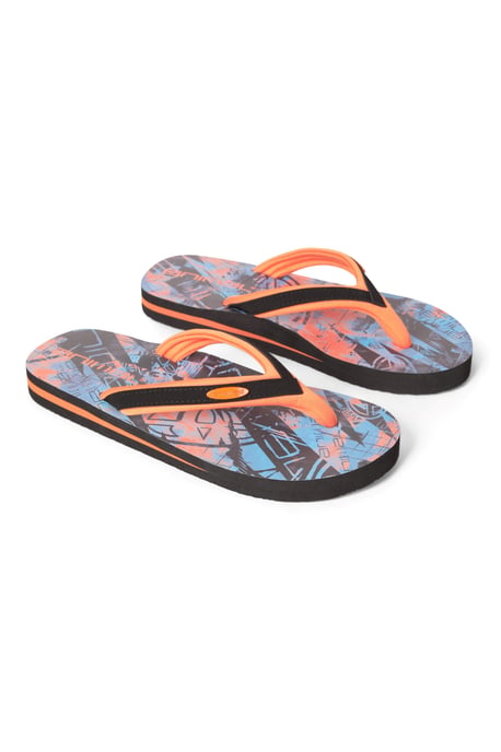 'Jekyl' Kids Flip Flops Slip On Lightweight Comfortable Walking Beach Slippers Orange - Image 6