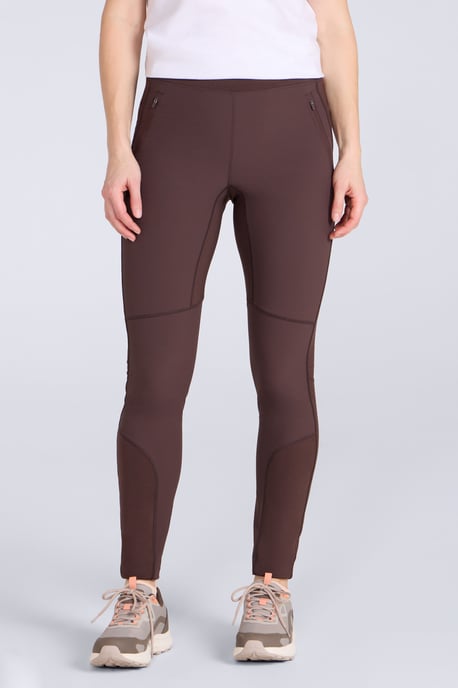 'Etna' Women's Hiking Leggings Water Resistant Stretchy Bottoms Brown - Image 1