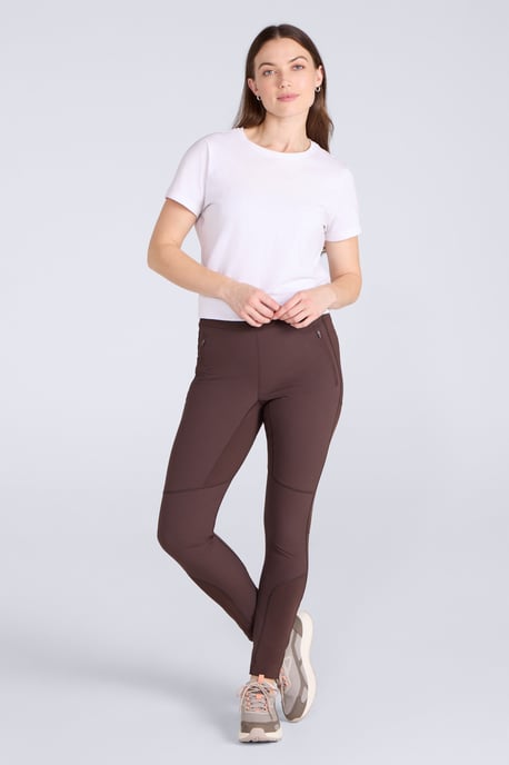 'Etna' Women's Hiking Leggings Water Resistant Stretchy Bottoms Brown - Image 2