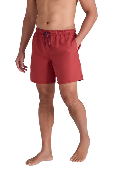 'Aruba' Men's Swim Shorts Quick Dry Drawcord Fastening Summer Holiday Swimwear Rust - Image 1